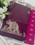 BANARASI SOFT SILK SAREE WITH UNSTITCHED BLOUSE PIECE