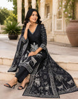 Pure Maslin Black Kurta Set with Dupatta