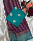 KANJIVARAM SOFT SILK SAREE WITH UNSTITCHED BLOUSE PIECE