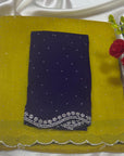 DESIGNER STONE SAREE WITH STONE WORK BLOUSE PIECE