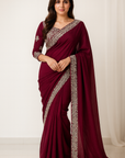 DESIGNER SAREE WITH WORK BLOUSE