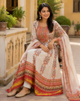 Elegant Chinon Hand Work Printed Kurta Set with Dupatta