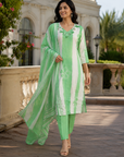 Mint Green Pure Cotton Digital Print Kurta Set with Dupatta