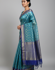 PREMIUM BLUE TISSUE SILK SAREE