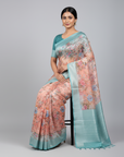 PREMIUM TISSUE SILK SAREE WITH DESIGNER BLOUSE UNSTITCHED