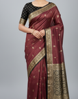 BANARASI SILK SAREE WITH UNSTITCHED BLOUSE PIECE