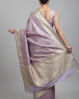 KANJIVARAM SILK SAREES-LAVENDER WITH SILVER ZARI WORK