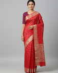 BANARASI SOFT SILK SAREE WITH UNSTITCHED BLOUSE PIECE
