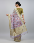 PREMIUM TISSUE SILK SAREE WITH DESIGNER BLOUSE UNSTITCHED