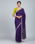 DESIGNER STONE SAREE WITH STONE WORK BLOUSE PIECE