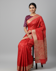 BANARASI SOFT SILK SAREE WITH UNSTITCHED BLOUSE PIECE