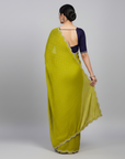 DESIGNER STONE SAREE WITH STONE WORK BLOUSE PIECE