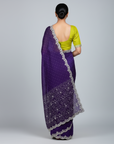 DESIGNER STONE SAREE WITH STONE WORK BLOUSE PIECE