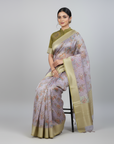 PREMIUM TISSUE SILK SAREE WITH DESIGNER BLOUSE UNSTITCHED