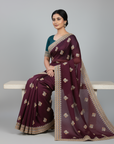 LUXURY DESIGNER SAREE WITH EMBROIDERY WORK
