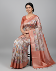PREMIUM TISSUE SILK SAREE WITH DESIGNER BLOUSE UNSTITCHED