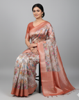 PREMIUM TISSUE SILK SAREE WITH DESIGNER BLOUSE UNSTITCHED