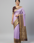 KANJIVARAM SOFT SILK SAREE WITH UNSTITCHED BLOUSE PIECE