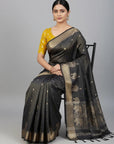BANARASI SOFT SILK SAREE WITH UNSTITCHED BLOUSE PIECE