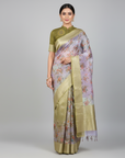 PREMIUM TISSUE SILK SAREE WITH DESIGNER BLOUSE UNSTITCHED