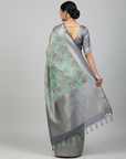 PREMIUM TISSUE SILK SAREE WITH DESIGNER BLOUSE UNSTITCHED