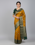 KANJIVARAM SOFT SILK SAREE WITH UNSTITCHED BLOUSE PIECE