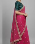 LUXURY DESIGNER SAREE WITH UNSTITCHED BLOUSE PIECE