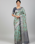 PREMIUM TISSUE SILK SAREE WITH DESIGNER BLOUSE UNSTITCHED