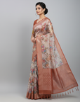 PREMIUM TISSUE SILK SAREE WITH DESIGNER BLOUSE UNSTITCHED