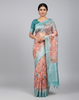 PREMIUM TISSUE SILK SAREE WITH DESIGNER BLOUSE UNSTITCHED