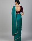DESIGNER STONE SAREE WITH STONE WORK BLOUSE PIECE