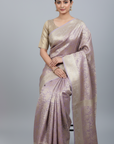 KANJIVARAM SILK SAREES-LAVENDER WITH SILVER ZARI WORK