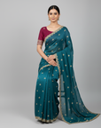 LUXURY DESIGNER SAREE WITH UNSTITCHED BLOUSE PIECE