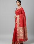 BANARASI SOFT SILK SAREE WITH UNSTITCHED BLOUSE PIECE
