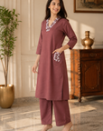 Mauve kurta & plazzo co-ord set