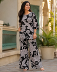 Black printed co-ord set