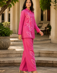 Pink embroidered co-ord set