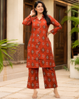 Rusted orange printed co-ord set
