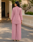 Dusty pink embroidered co-ord set