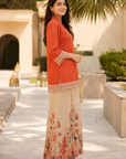 Orange embroidered co-ord set