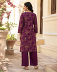Purple cotton printed co-ord set