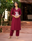 Rani pink kurta pant set