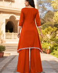 Rusted orange high-low co-ord set