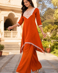 Rusted orange high-low co-ord set