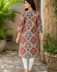 Multicolor printed straight kurti