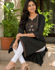 Army Green printed straight kurti