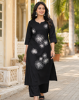 Black floral printed co-ord set