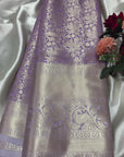 KANJIVARAM SILK SAREES-LAVENDER WITH SILVER ZARI WORK