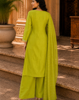 Lime green embroidered 3-piece set