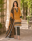 Mustard & black 3-piece kurta set